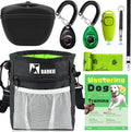 BARKIE Dog Training Kit – Treat Pouch, Pet Training Fanny Pack, 2 Puppy Training Clickers, Ultrasonic Silent Whistle, 2-in-1 Whistle Clicker, Clicker Training Guide Booklet &amp; Dog Poop Bag (Black)